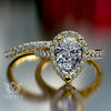 2.0ct Pear Halo Diamond Gold Bridal Set - 03US09